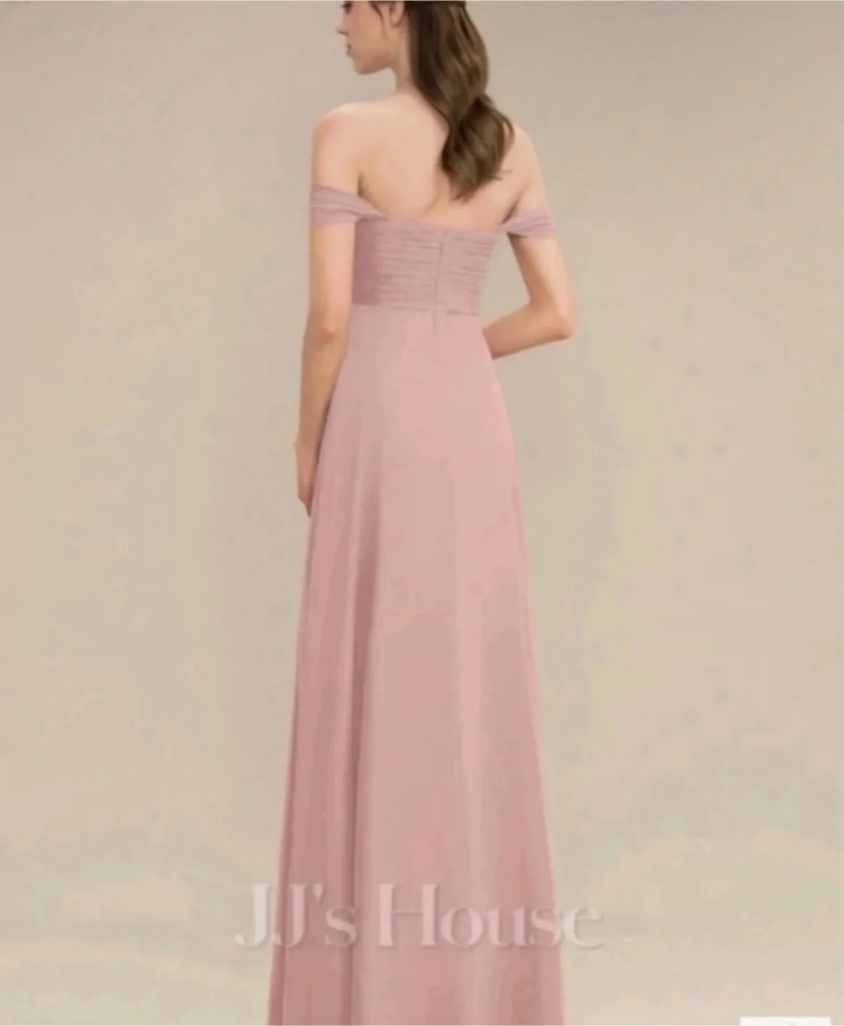 Dusty rose chiffon dress-us size 8 image indicator(7)