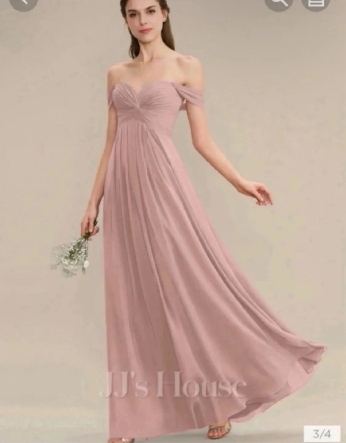 Dusty rose chiffon dress-us size 8 image indicator(2)