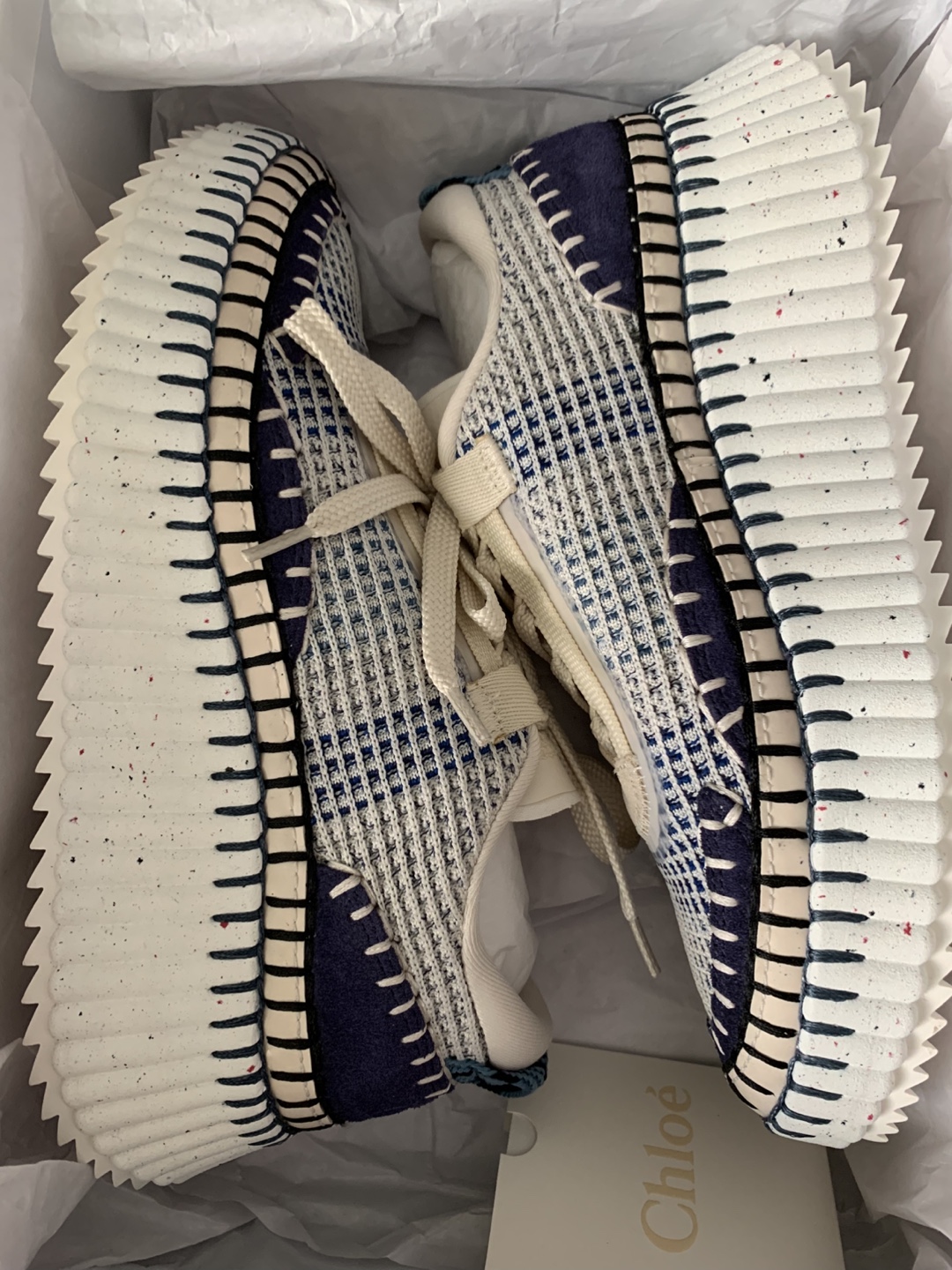 Chloé NAMA Sneakers Cosmic Blue - Size 37W