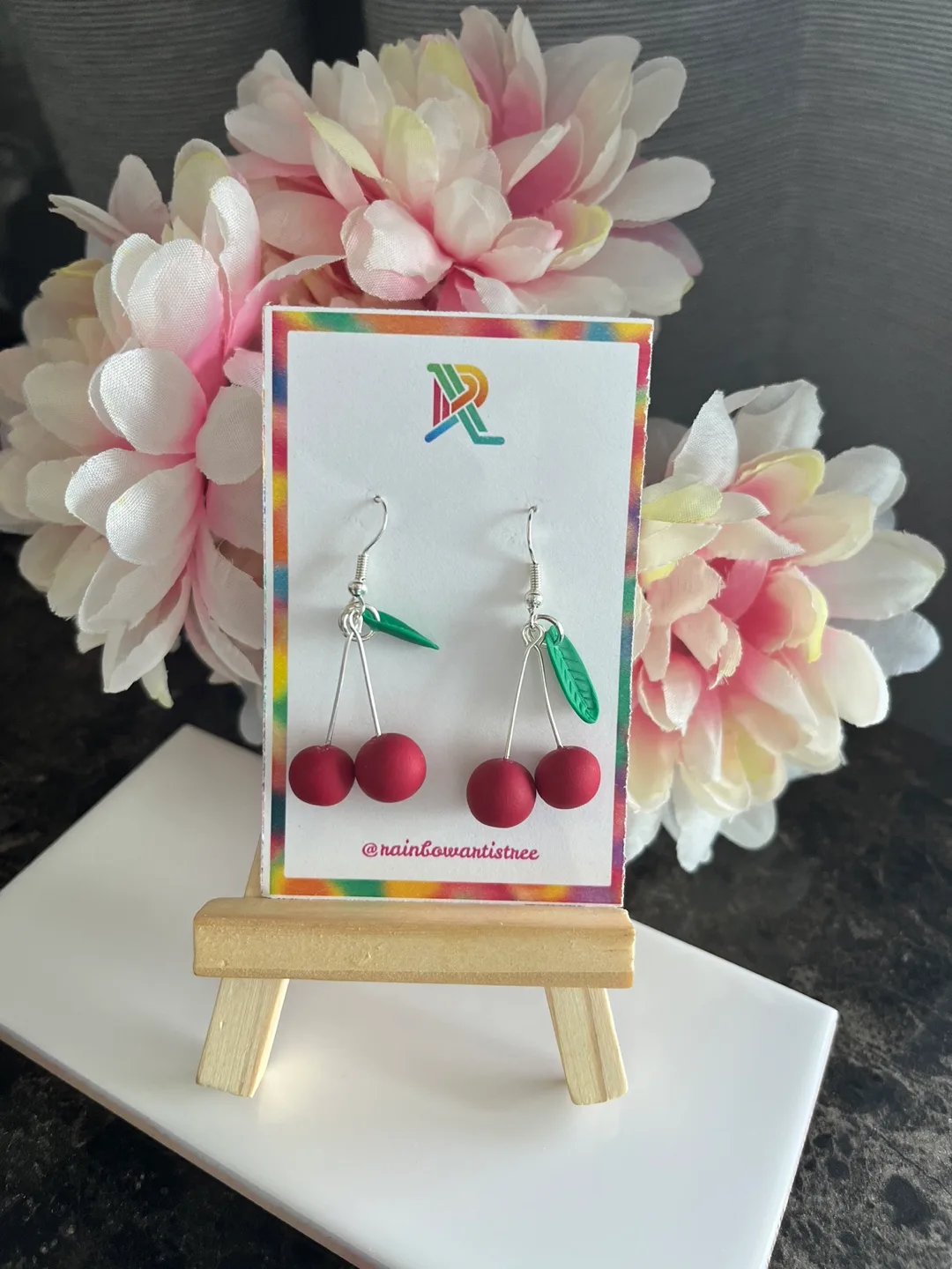 Handmade Cherry & Strawberry Earrings thumbnail