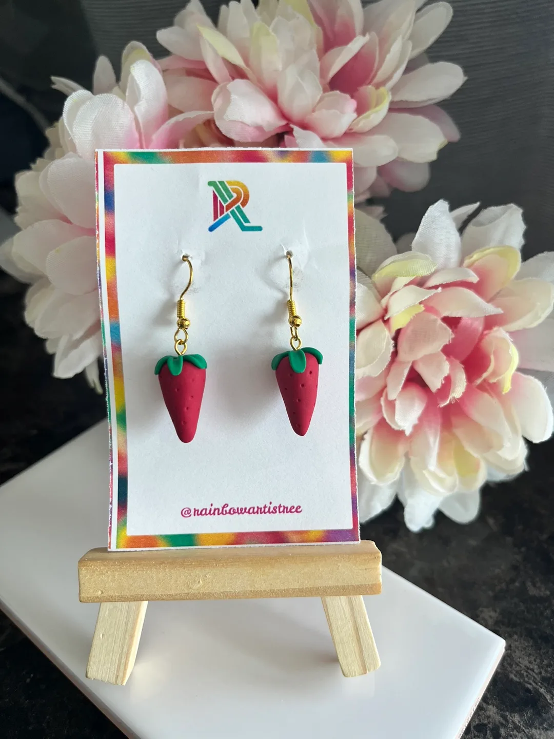 Handmade Cherry & Strawberry Earrings image indicator(6)