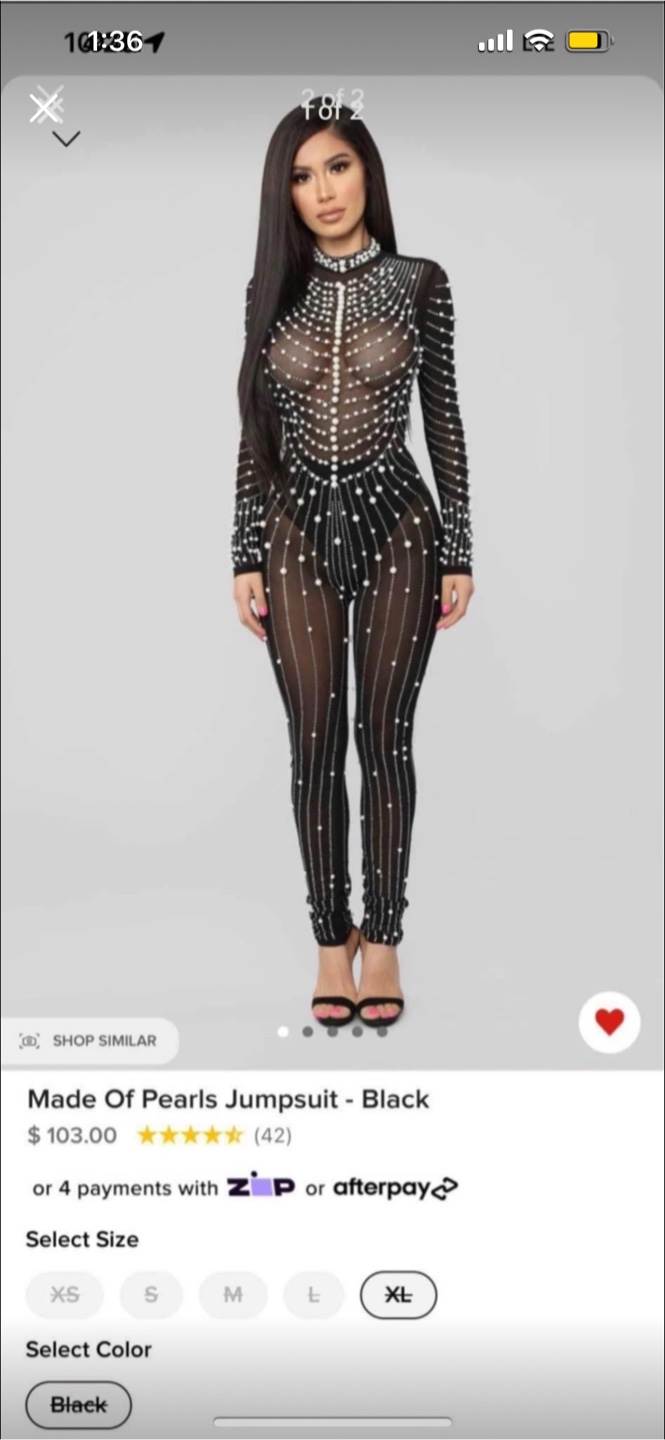Fashion Nova rhinestone jumpsuit - Black size small