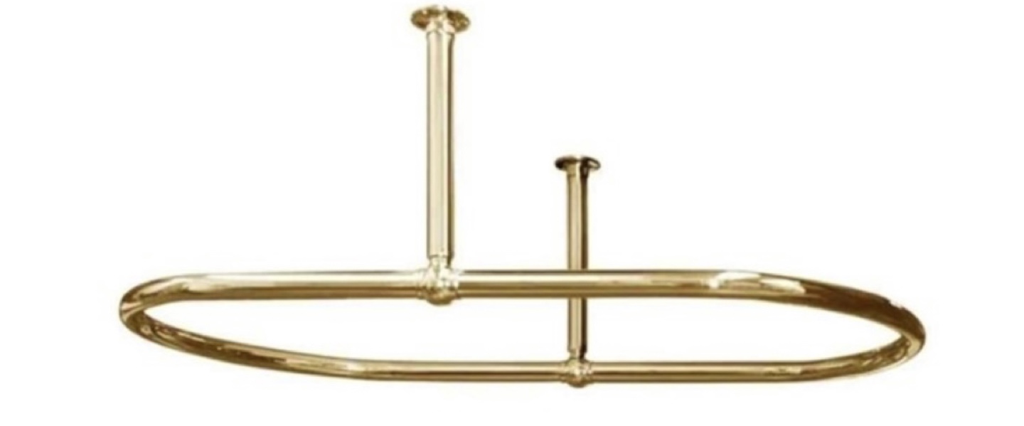 Oval Shower Curtain Rail Rod brass - photo 4