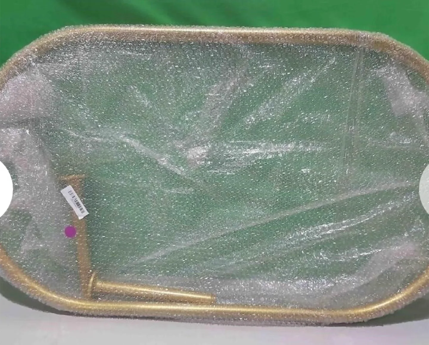 Oval Shower Curtain Rail Rod brass image indicator(2)