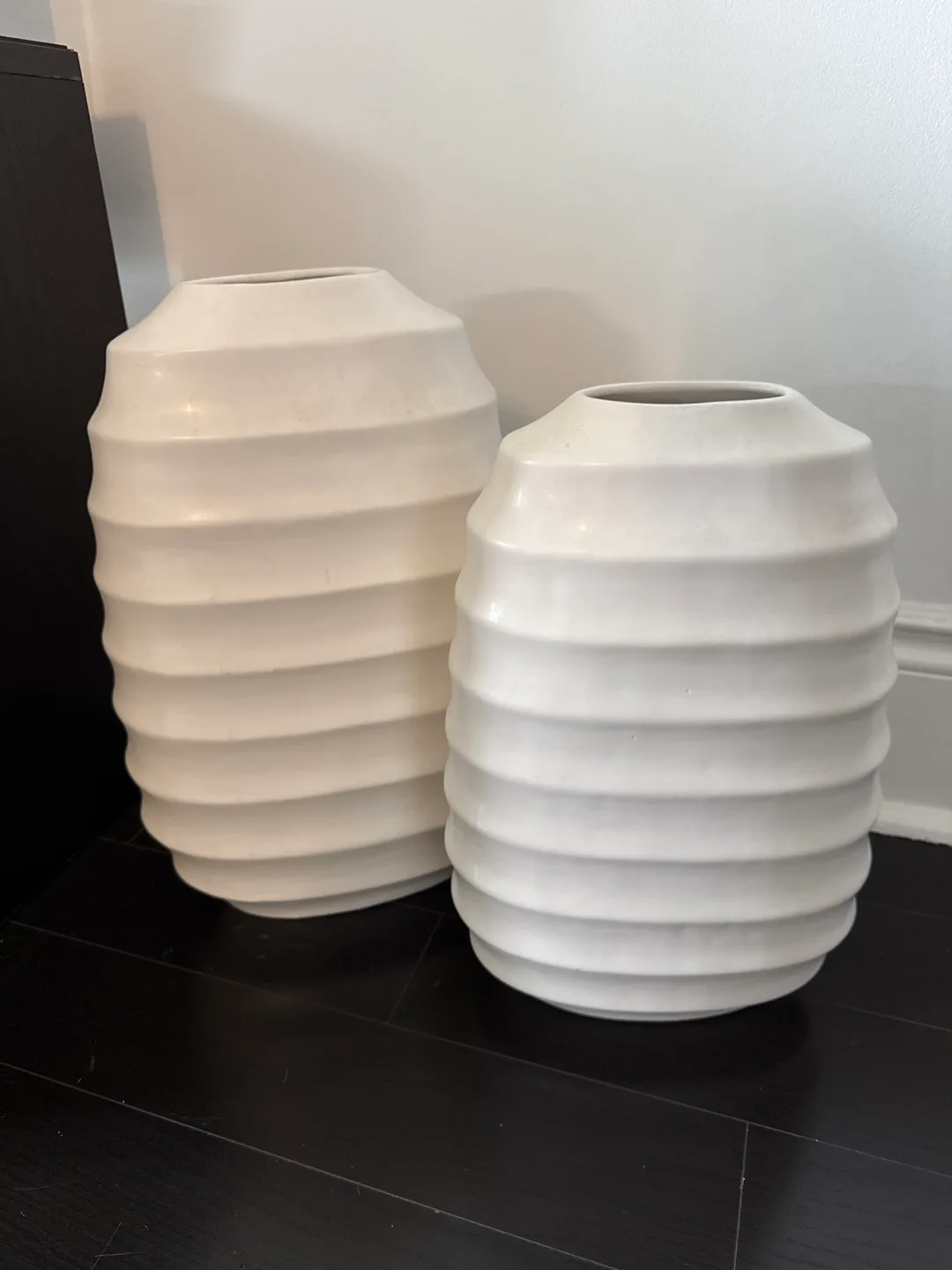 White Ceramic Vases - Set of 2