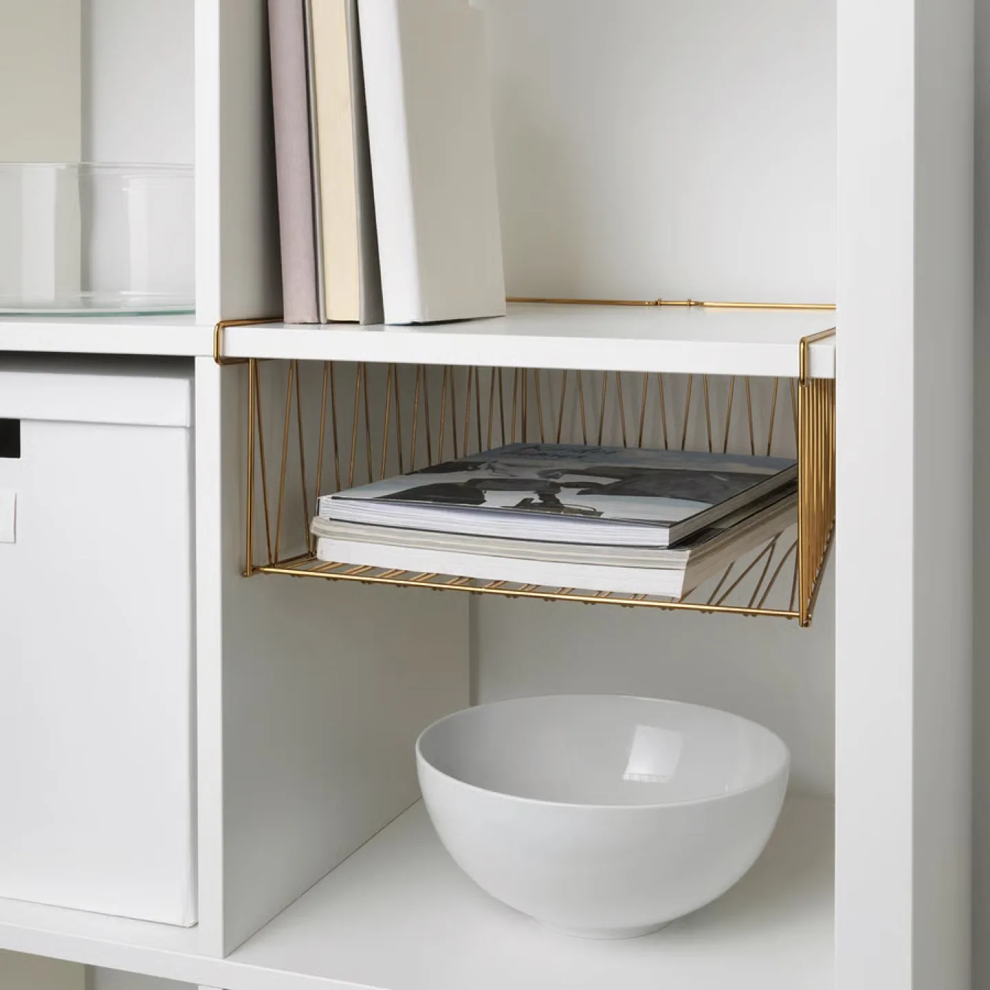 Gold Under Cabinet Basket Rack IKEA KALLAX image indicator(3)