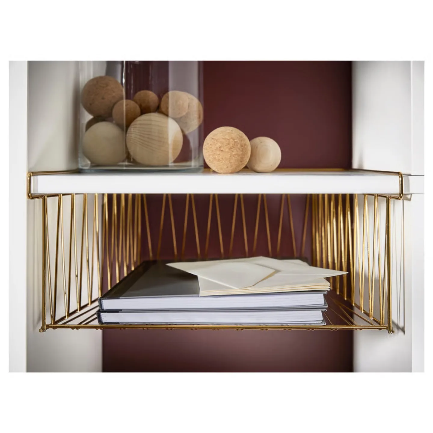 Gold Under Cabinet Basket Rack IKEA KALLAX image indicator(2)