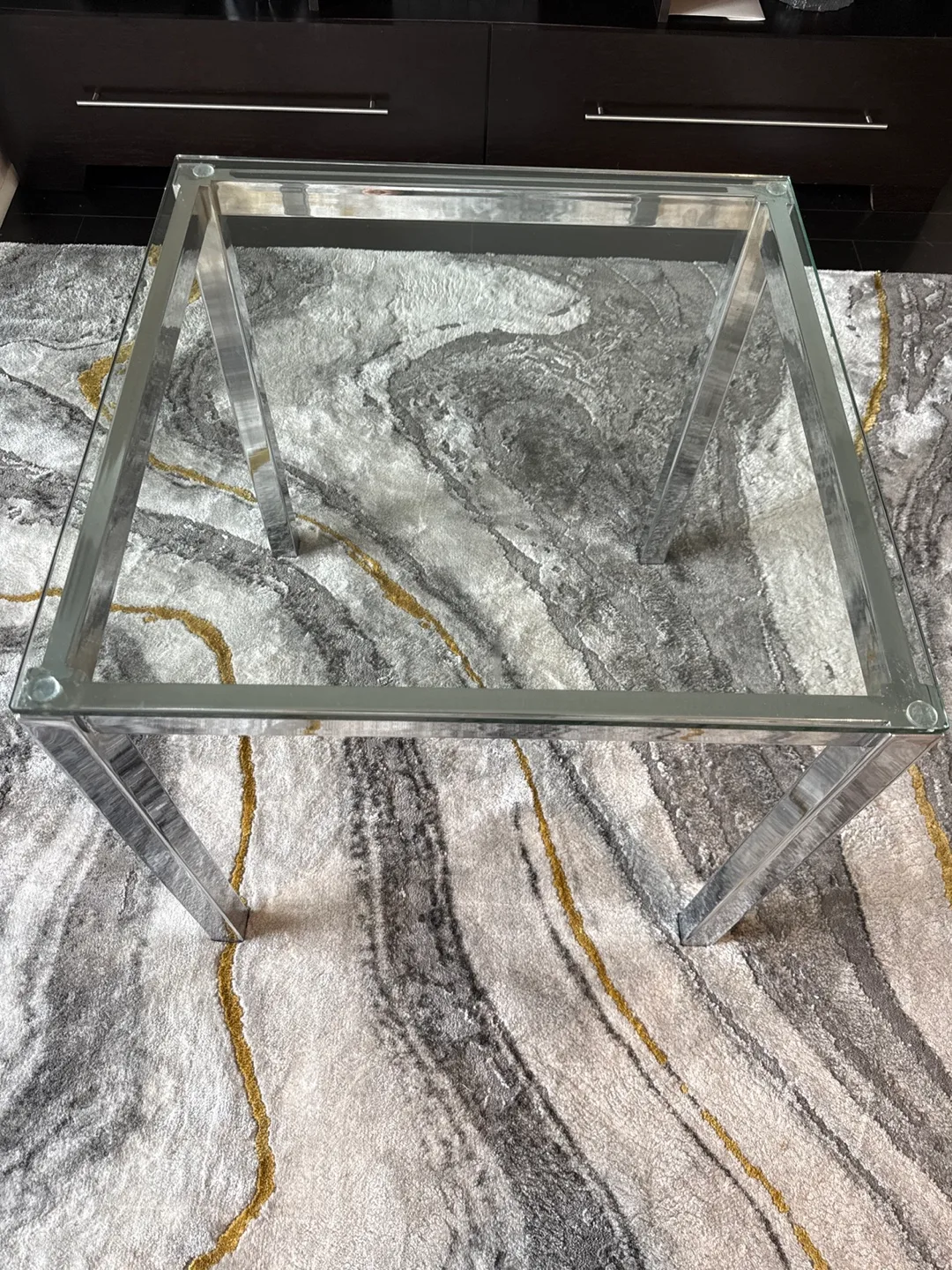 Glass & Chrome Coffee Table