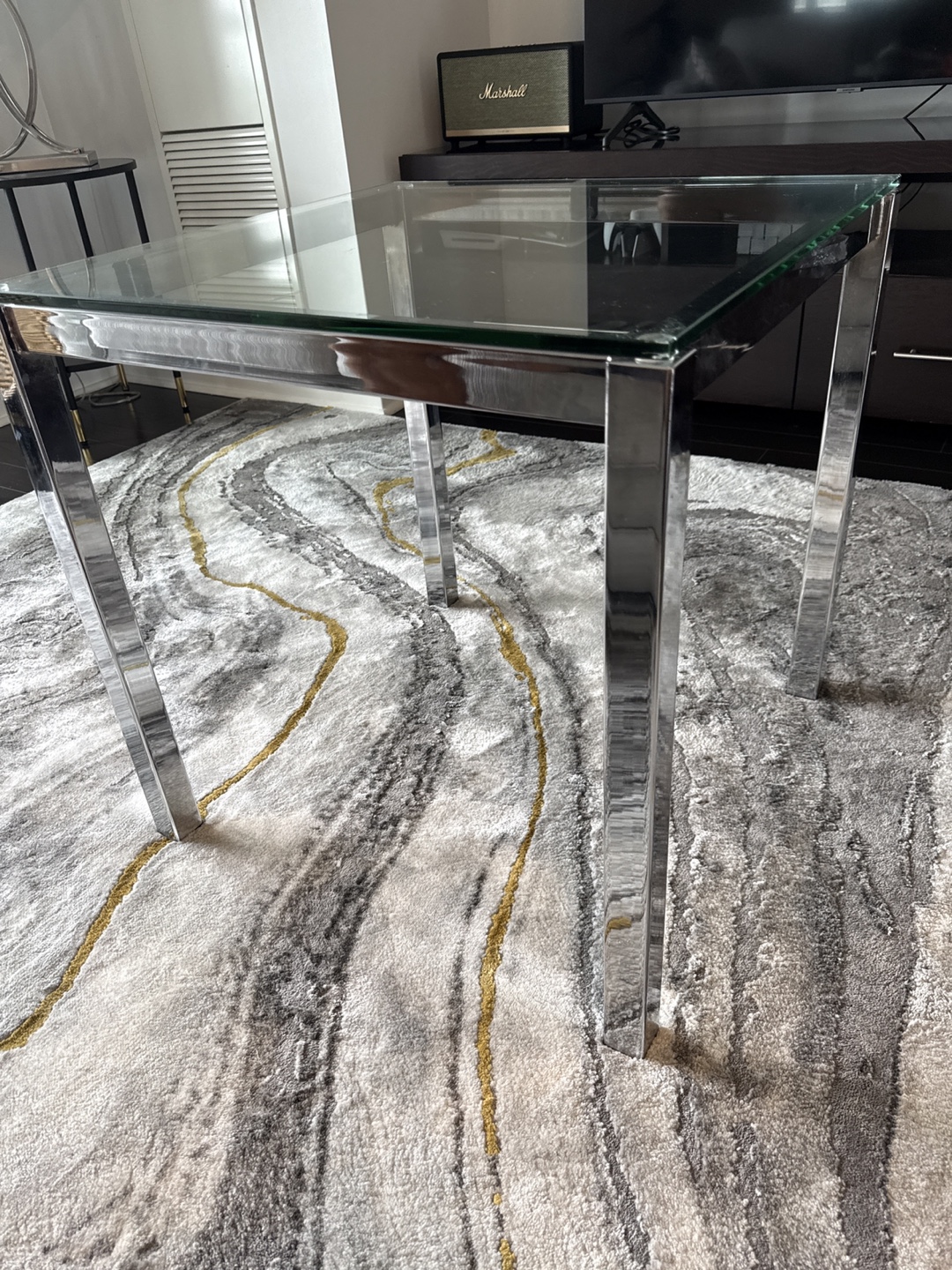 Glass & Chrome Coffee Table - photo 2