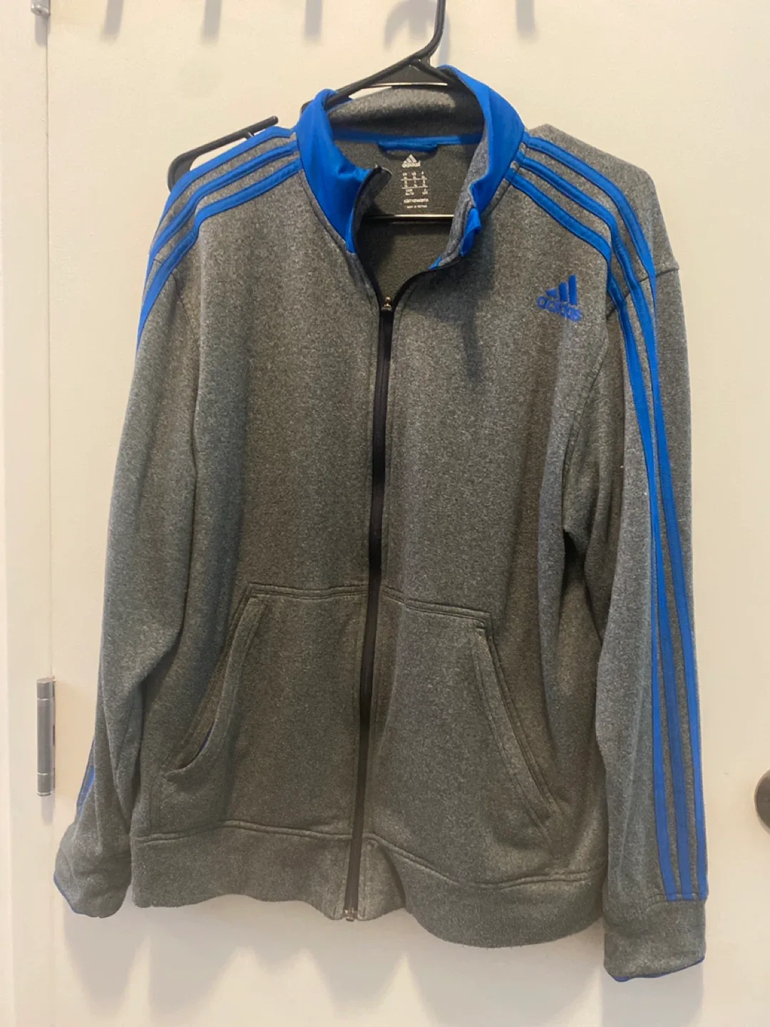 Adidas Grey & Blue Track Jacket thumbnail