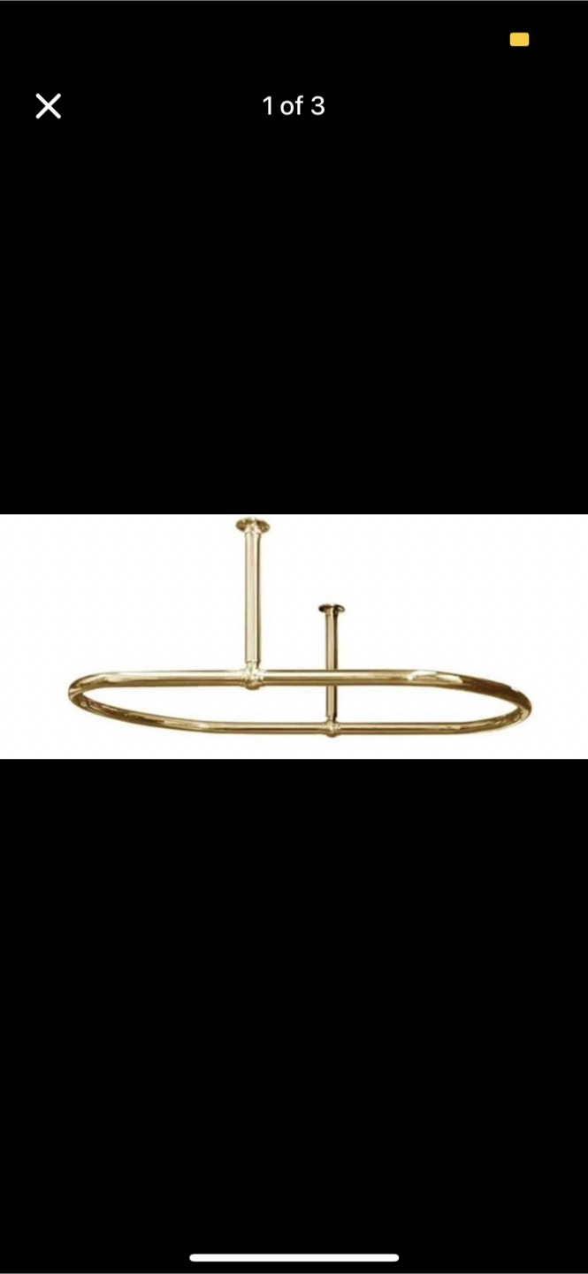 Oval Shower Curtain Rail Rod brass