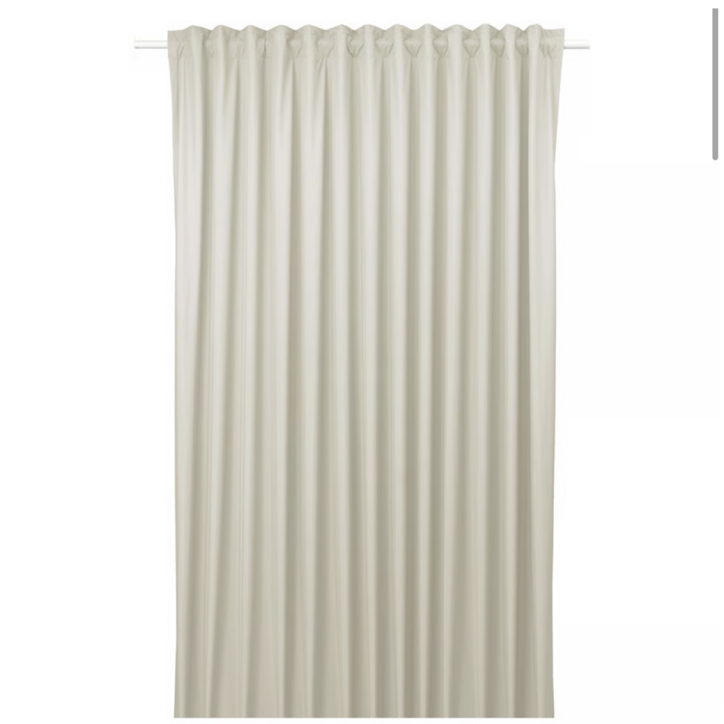 Beige Curtain Set with Tension Rod