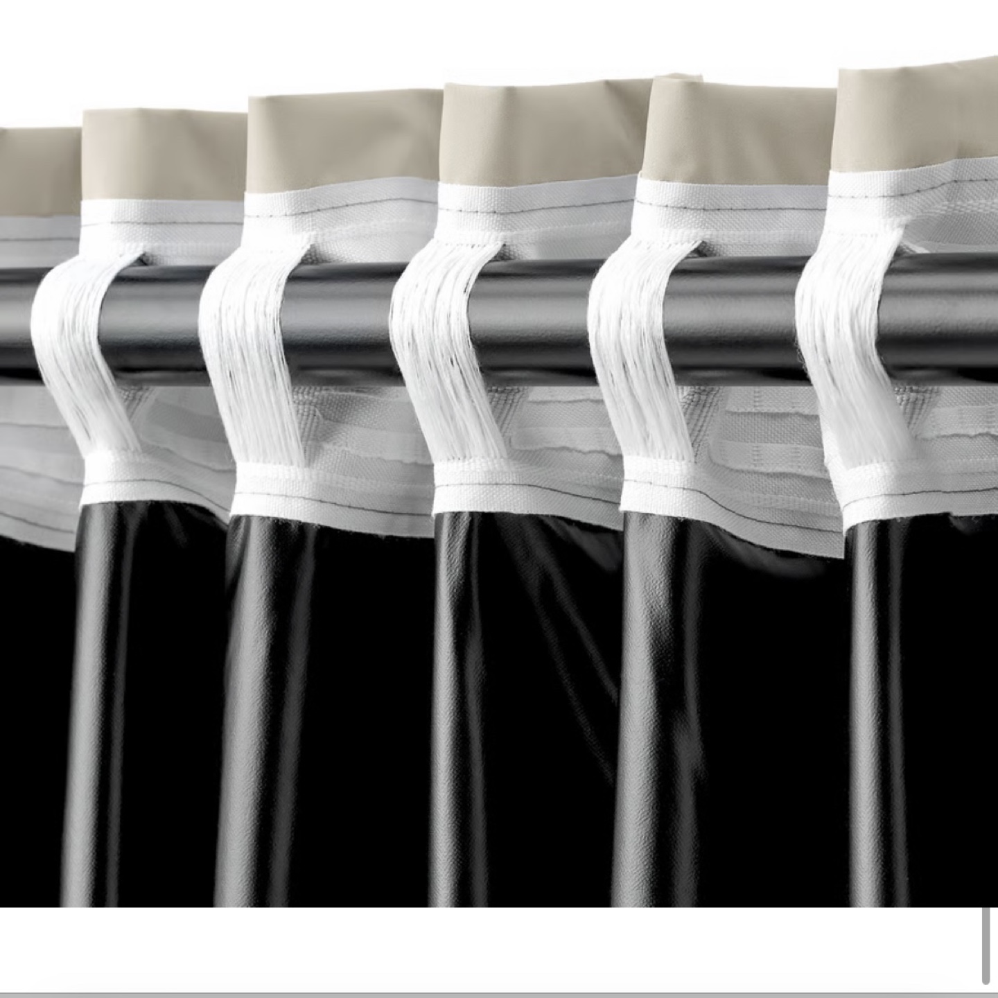 Beige Curtain Set with Tension Rod - photo 4