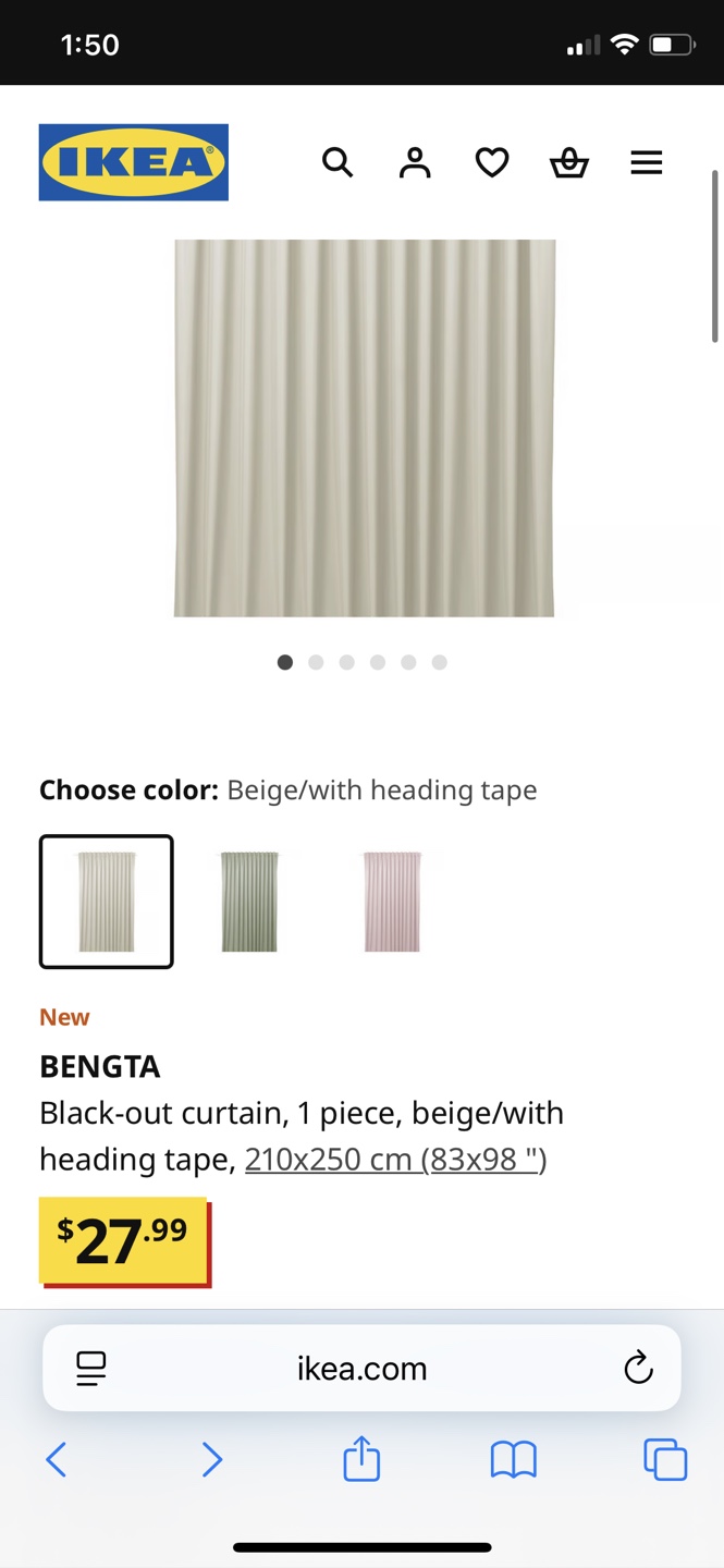 Beige Curtain Set with Tension Rod - photo 5