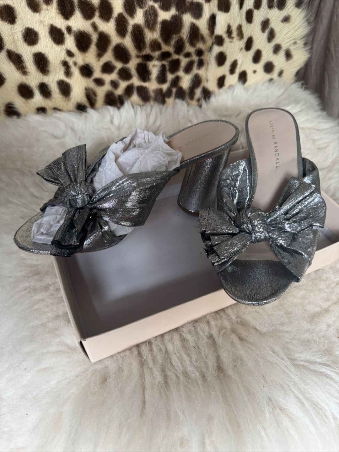 Loeffler Randall Silver Heels Mules