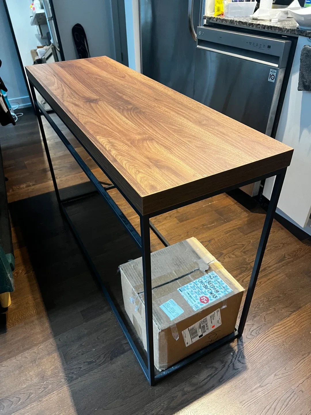 Console Table/hallway table/kitchen isle- Wood & Black Metal thumbnail