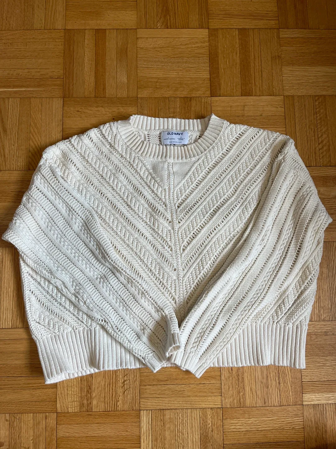 Old Navy Cream Knit Sweater - Size L thumbnail