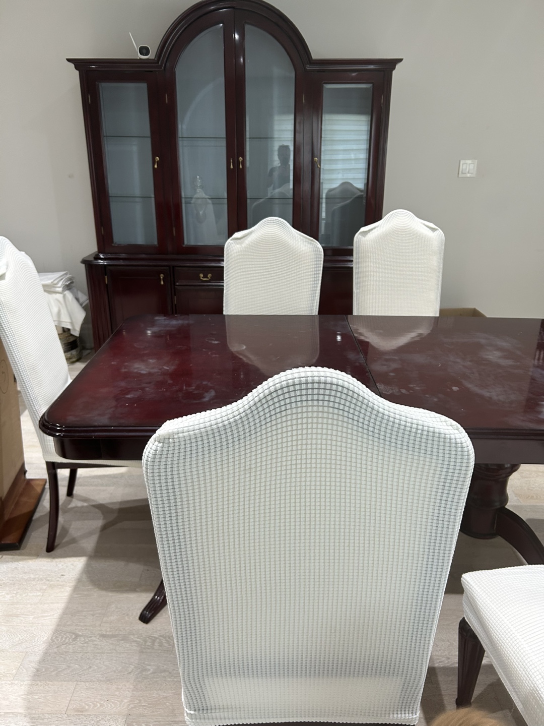 Dining Table with Chairs and Hutch