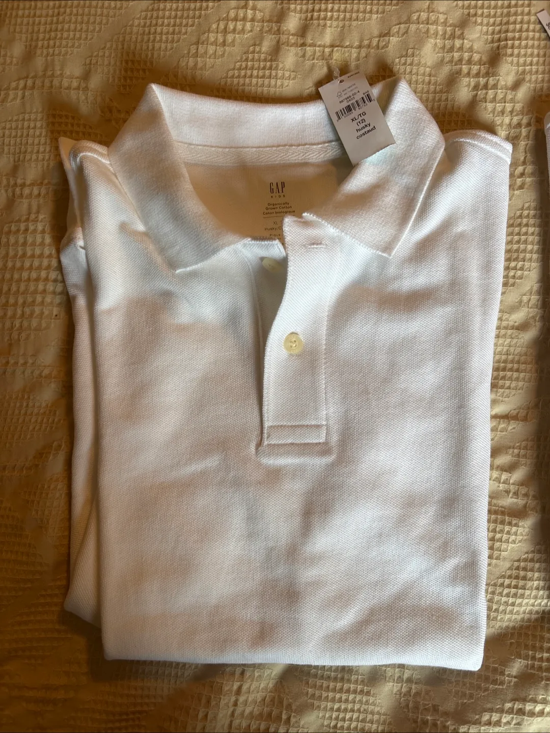 New Gap Kids XL Husky White Polo Shirt thumbnail