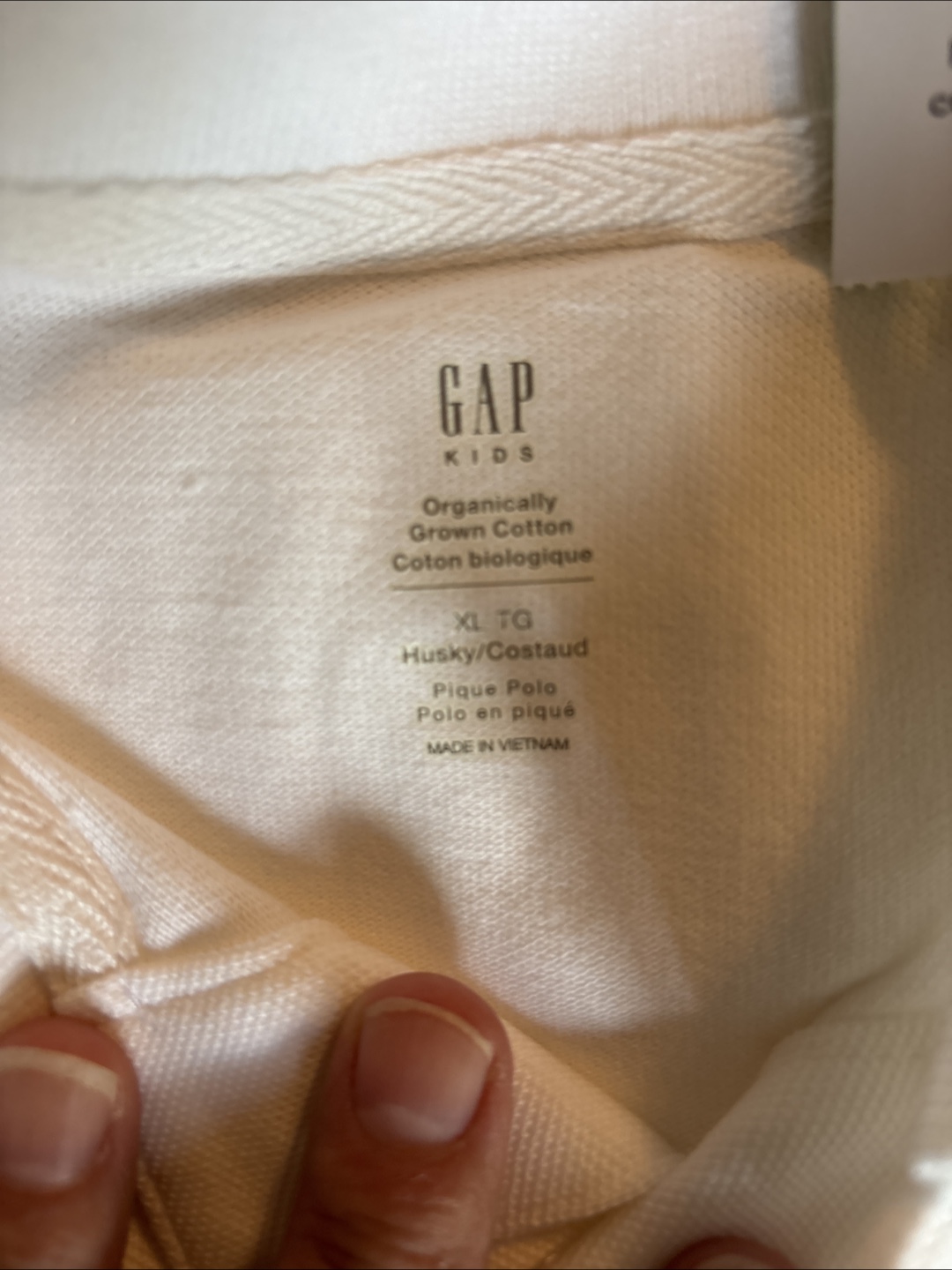 New Gap Kids XL Husky White Polo Shirt - photo 2