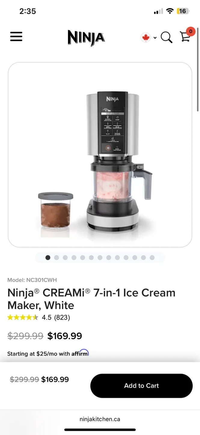 Ninja CREAMi 7-in-1 Ice Cream Maker, White image indicator(2)