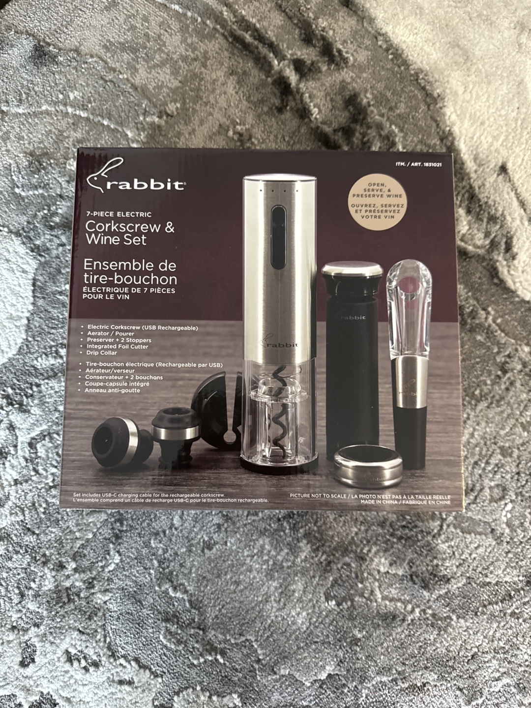 Rabbit 7-Piece Electric Corkscrew & Wine Set