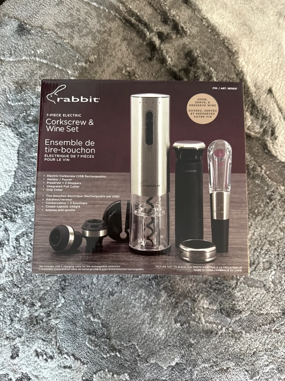 Rabbit 7-Piece Electric Corkscrew & Wine Set