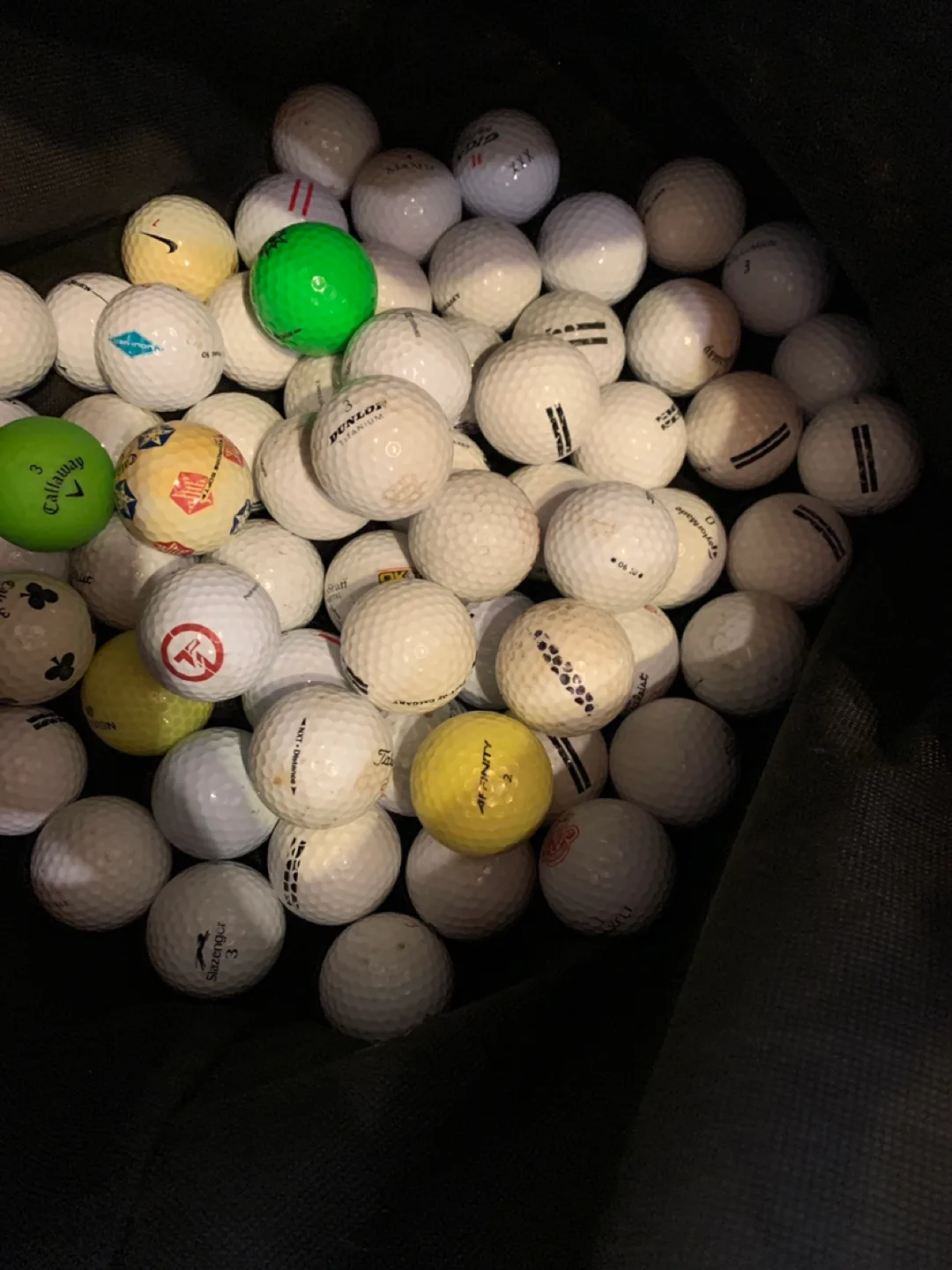68 golf balls + one Calgary flames ball thumbnail
