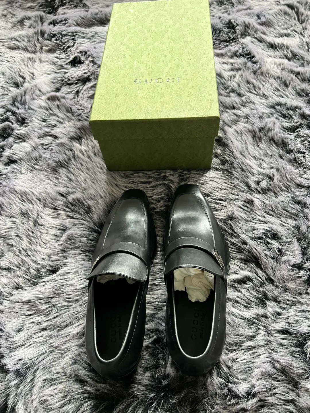 Gucci Black Leather Loafers with Box image indicator(4)