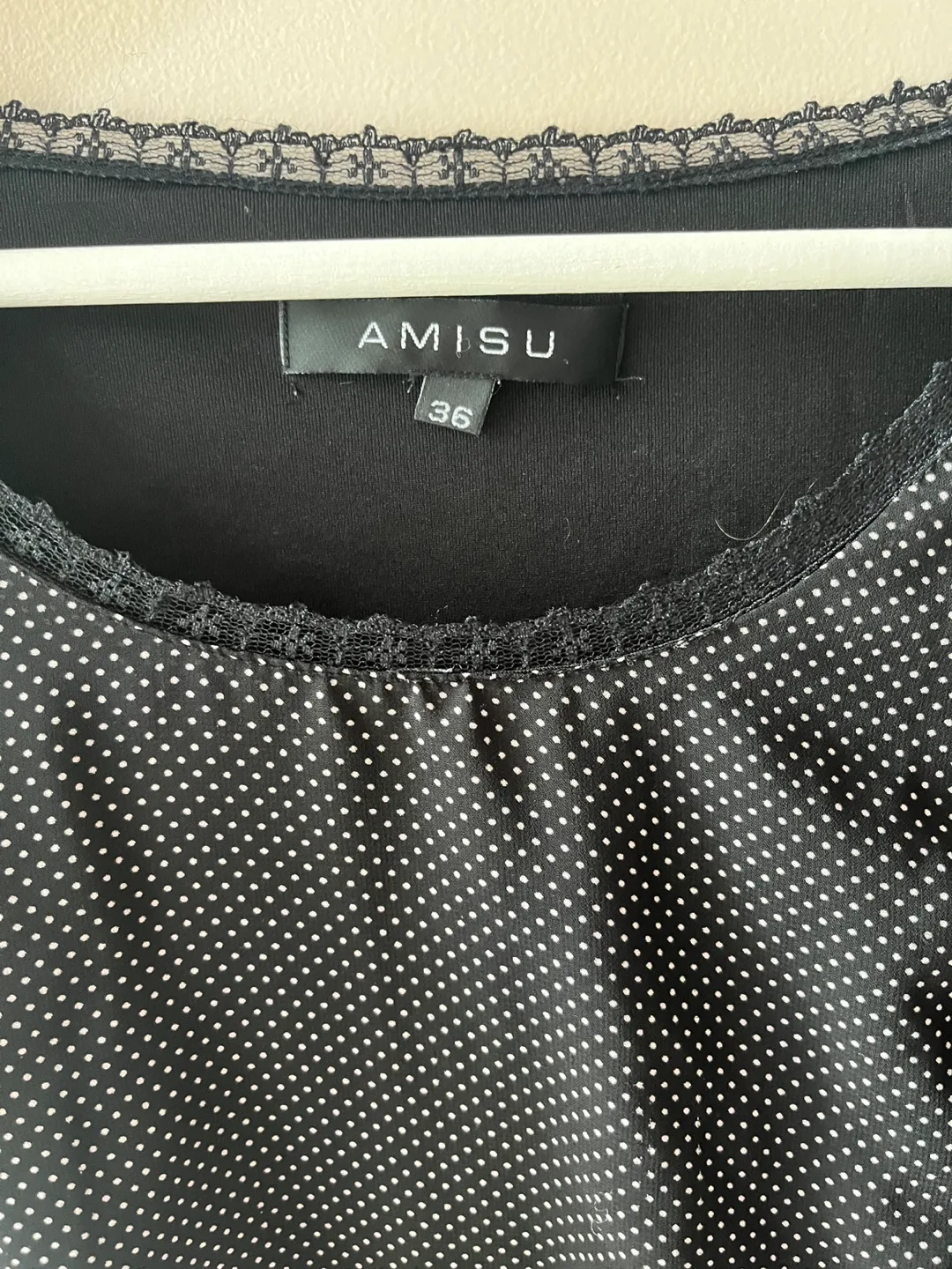 Black Polka Dot Top Fitted Blouse - Size 36 or US4 image indicator(3)