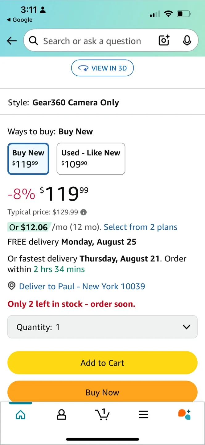 Samsung Gear 360 Camera (2017 Edition) SM-R210 image indicator(2)