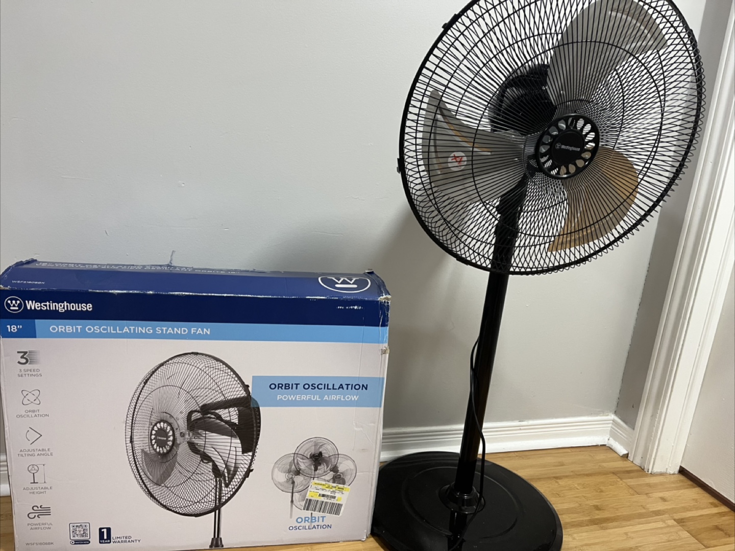 Westinghouse 18" Orbit Oscillating Stand Fan - Black