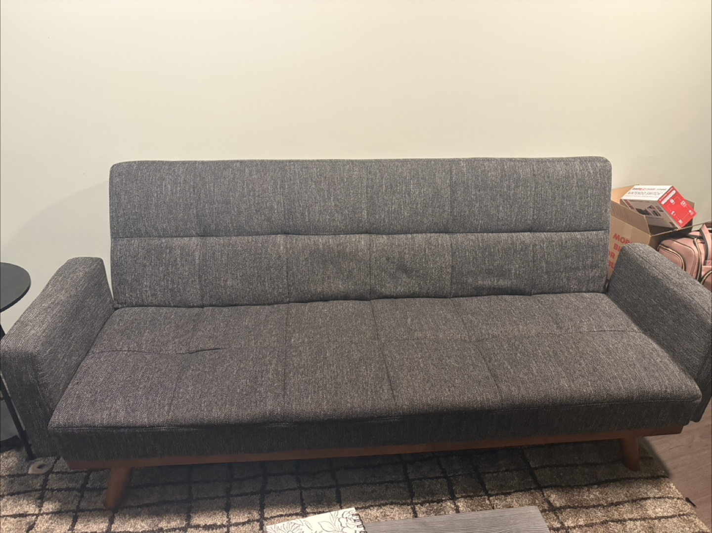 Dark Grey Futon Couch - photo 2