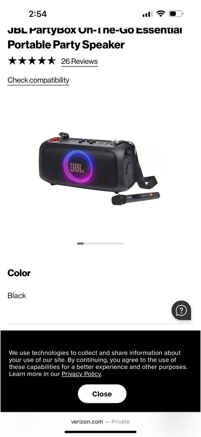 JBL Party box speaker with mic