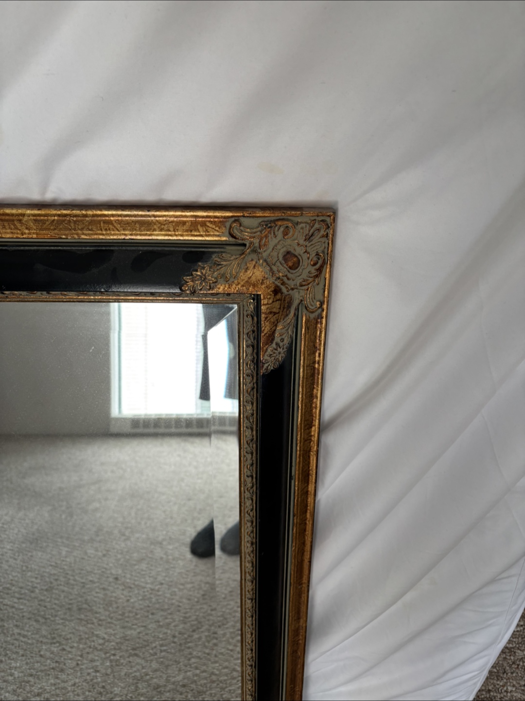Framed Mirror - Black & Gold