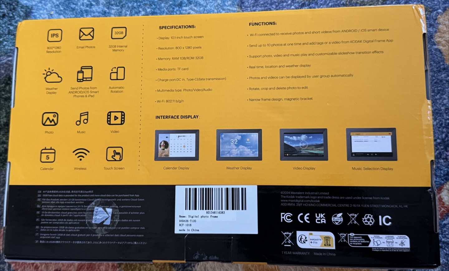 KODAK 10 Inch Digital Photo Frame RCF-1016 - NEW - photo 3