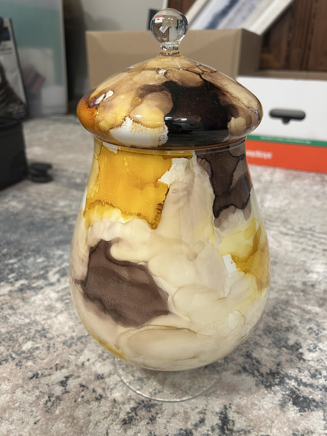 Decorative Glass Jar with Lid