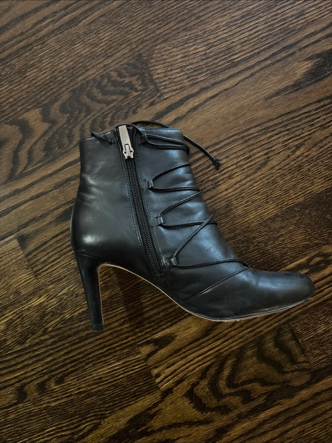 Vince Camuto VC-Chenai Black Leather Booties - Size 7 thumbnail