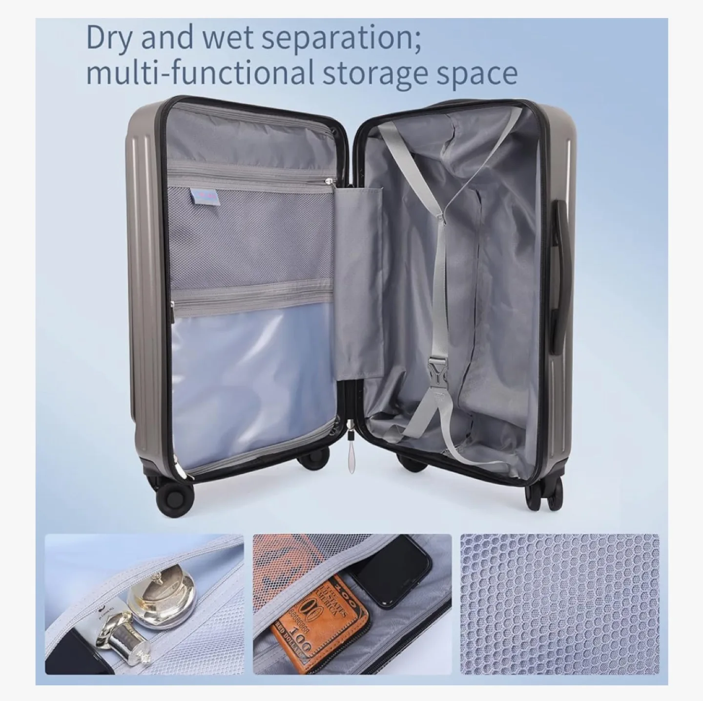 TydeCakre 20-inch Carry On Luggage - Like New! image indicator(4)