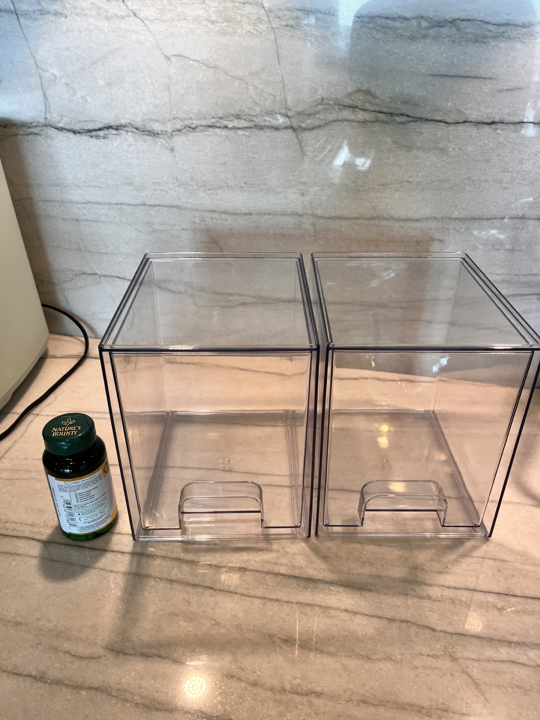 2 Clear Stackable Storage Bins - photo 2