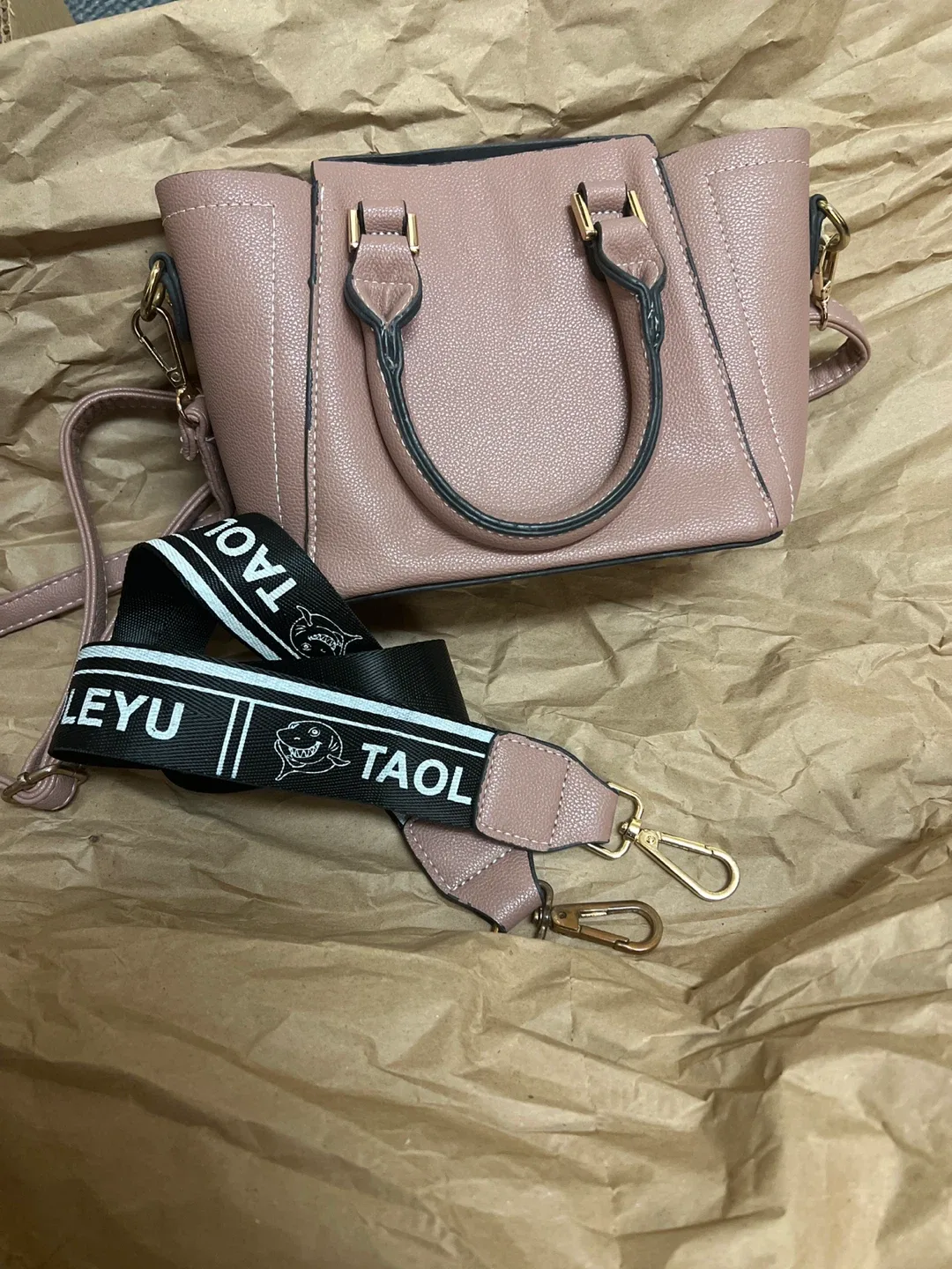 Pink Satchel Handbag with Shoulder Strap thumbnail