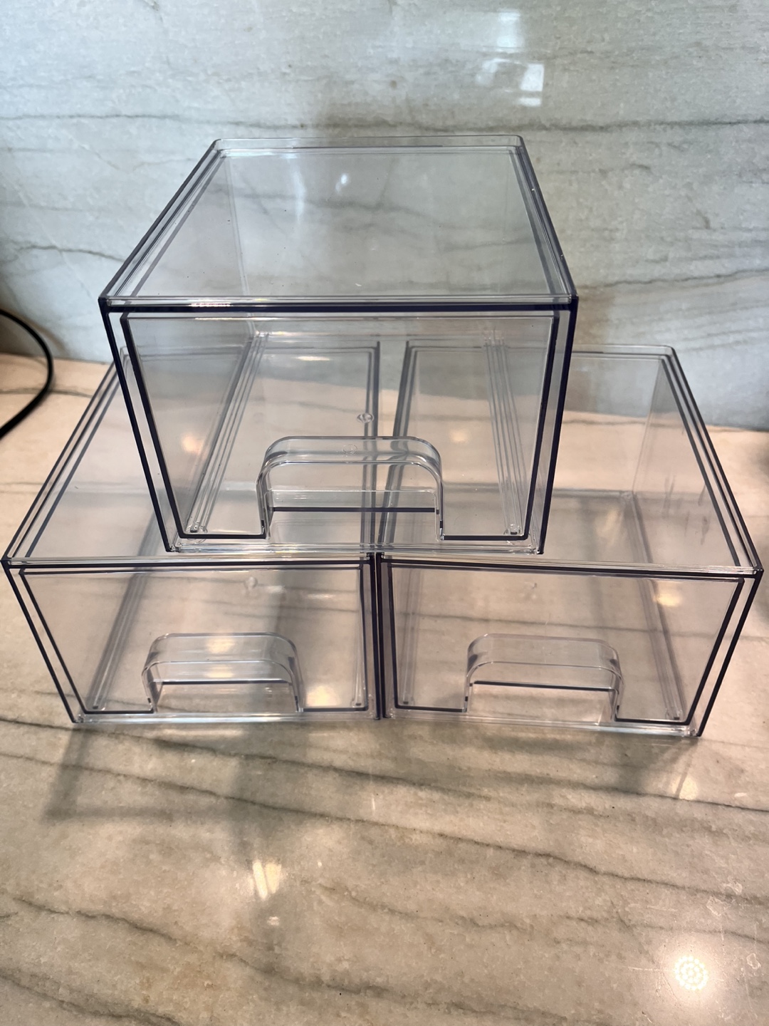 Clear Acrylic Drawer Organizer (set of 3)