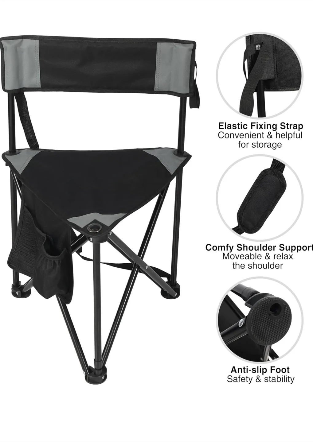 Brand new pack of 2 Folding Camping Chair with Side Bag image indicator(4)