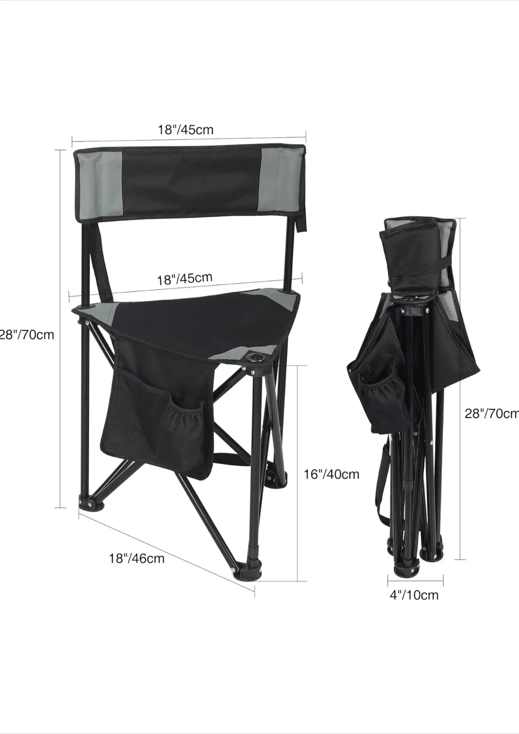 Brand new pack of 2 Folding Camping Chair with Side Bag image indicator(7)