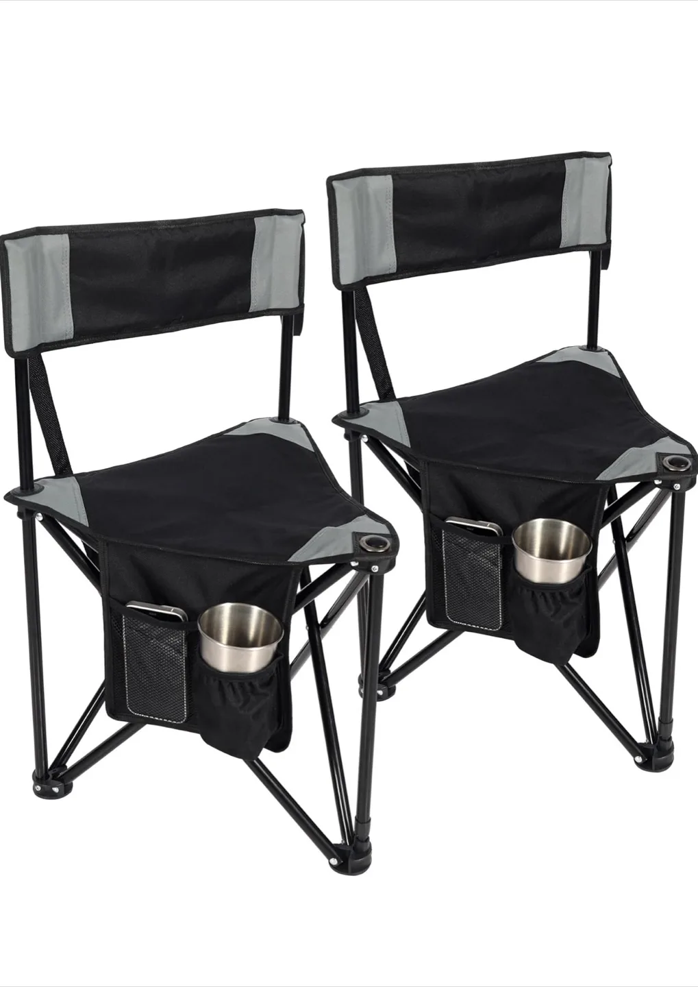 Brand new pack of 2 Folding Camping Chair with Side Bag image indicator(9)