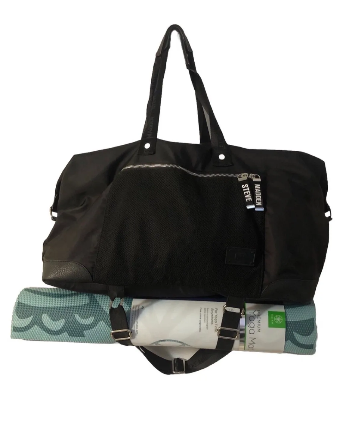 Steve Madden Black travel Duffle Bag / yoga bag thumbnail