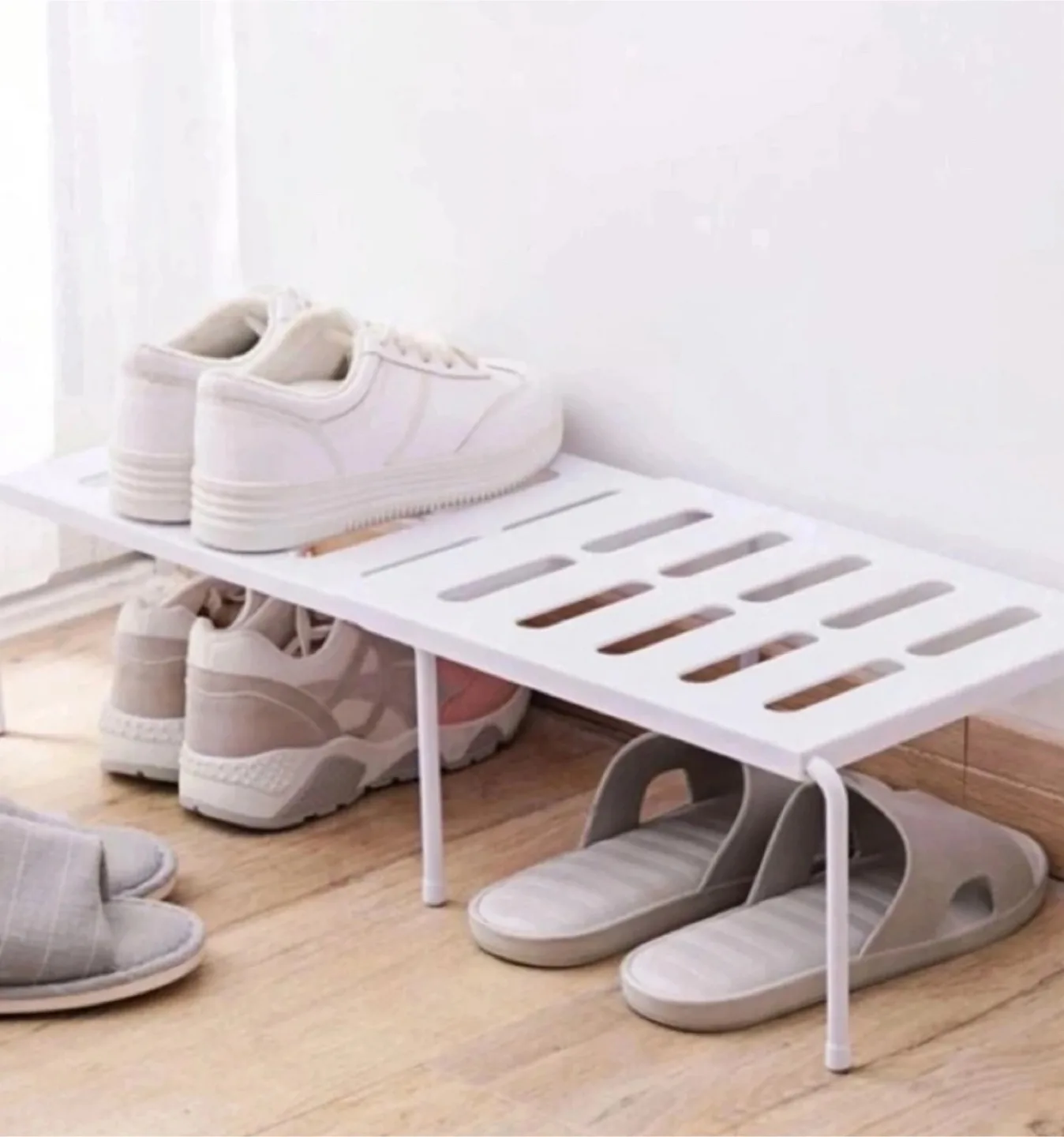 (Like new) Adjustable shoe rack (retail $20) image indicator(3)
