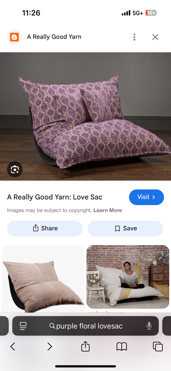 LoveSac Purple Floral Loveseat - photo 5