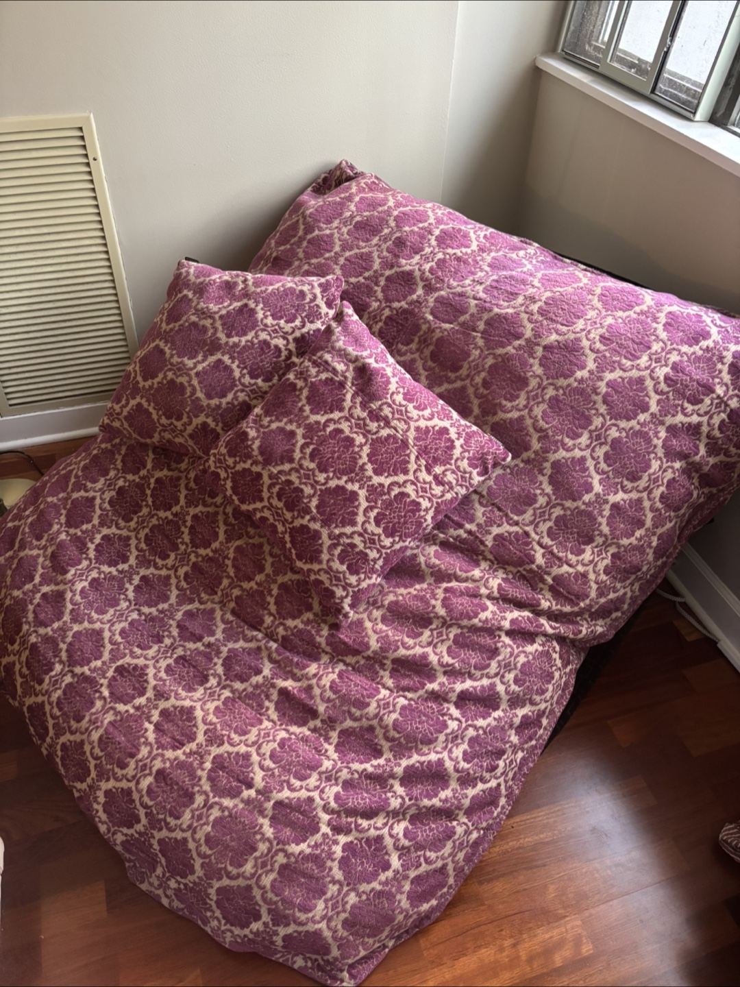 LoveSac Purple Floral Loveseat
