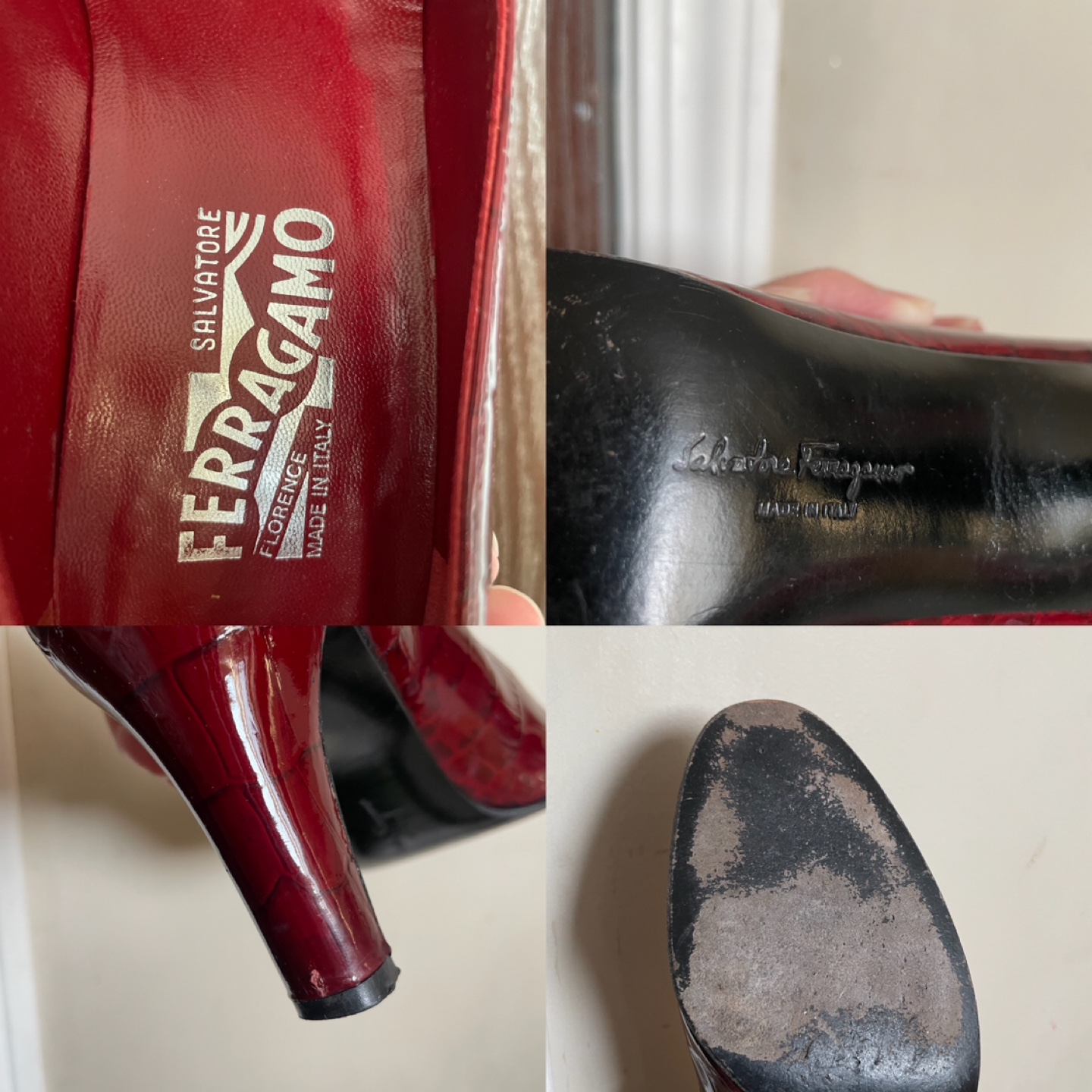 Salvatore Ferragamo Burgundy Patent Leather Heels - photo 4